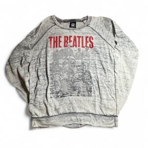 2014 sheer beatles graphic crew neck pullover sweater